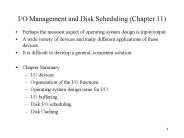 I/O Management and Disk Scheduling (Chapter 11)