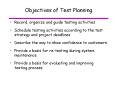 Objectives of Test Planning PowerPoint PPT Presentation