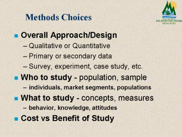 Methods Choices