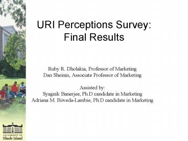 URI Perceptions Survey: Final Results