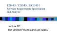 CS445 CS645 ECE451 Software Requirements Specification and Analysis PowerPoint PPT Presentation