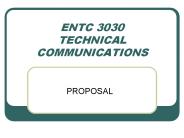 ENTC 3030 TECHNICAL COMMUNICATIONS