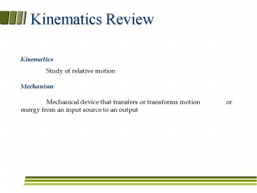 Kinematics Review