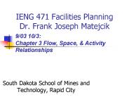 IENG 471 Facilities Planning Dr. Frank Joseph Matejcik