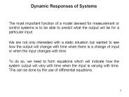 Dynamic Responses of Systems
