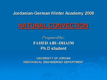 Jordanian-German Winter Academy 2006