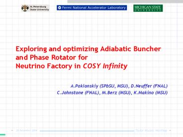 Exploring and optimizing Adiabatic Buncher and Phase Rotator for Neutrino Factory in COSY Infinity