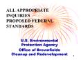 ALL APPROPRIATE INQUIRIES PROPOSED FEDERAL STANDARDS PowerPoint PPT Presentation