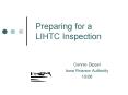 Preparing for a LIHTC Inspection PowerPoint PPT Presentation