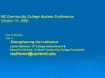 NC Community College System Conference PowerPoint PPT Presentation