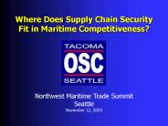 Where Does Supply Chain Security Fit in Maritime Competitiveness