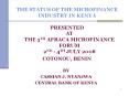THE STATUS OF THE MICROFINANCE INDUSTRY IN KENYA PowerPoint PPT Presentation