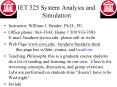 IET 525 System Analysis and Simulation PowerPoint PPT Presentation