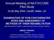 Annual Meeting of NATO/CCMS Pilot Study