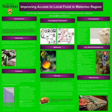 Improving Access to Local Food in Waterloo Region