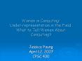 Women in Computing: Underrepresentation in the Field' What to Tell Women About Computing PowerPoint PPT Presentation