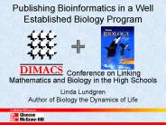 Publishing Bioinformatics in a Well Established Biology Program