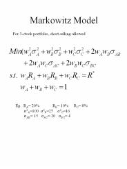 Markowitz Model