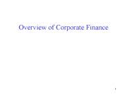 Overview of Corporate Finance