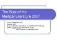 The Best of the Medical Literature 2007 PowerPoint PPT Presentation