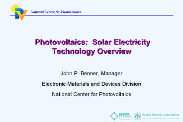 Photovoltaics:%20Solar%20Electricity%20Technology%20Overview