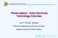 Photovoltaics:%20Solar%20Electricity%20Technology%20Overview PowerPoint PPT Presentation