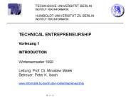 Technical Entrepreneurship