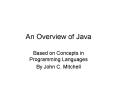 An Overview of Java PowerPoint PPT Presentation