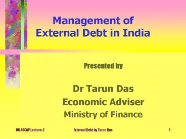 Management of External Debt in India