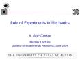Role of Experiments in Mechanics PowerPoint PPT Presentation