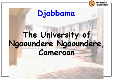 The University of Ngaoundere Ngaoundere, Cameroon