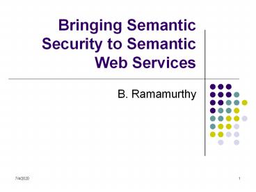 Bringing Semantic Security to Semantic Web Services