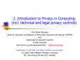 2' Introduction to Privacy in Computing incl' technical and legal privacy controls