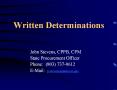 Written Determinations PowerPoint PPT Presentation