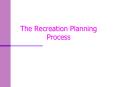 The Recreation Planning Process PowerPoint PPT Presentation