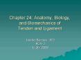 Chapter 24: Anatomy, Biology, and Biomechanics of Tendon and Ligament PowerPoint PPT Presentation