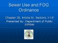 Sewer Use and FOG Ordinance PowerPoint PPT Presentation