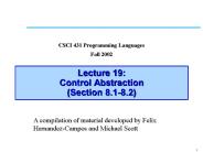 Lecture 19: Control Abstraction (Section 8.1-8.2)
