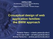 Conceptual design of web application families: the BWW approach