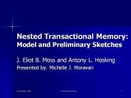 Nested Transactional Memory: Model and Preliminary Sketches