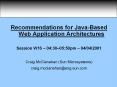 Recommendations for JavaBased Web Application Architectures PowerPoint PPT Presentation