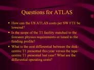 Questions for ATLAS