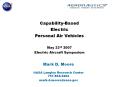 Capability-Based Electric Personal Air Vehicles May 23rd 2007 Electric Aircraft Symposium PowerPoint PPT Presentation
