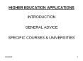 HIGHER EDUCATION APPLICATIONS PowerPoint PPT Presentation