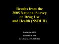 Results from the 2005 National Survey on Drug Use and Health (NSDUH) PowerPoint PPT Presentation