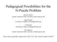 Pedagogical Possibilities for the NPuzzle Problem Zdravko Markov Central Connecticut State Universit PowerPoint PPT Presentation