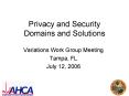 Privacy and Security Domains and Solutions PowerPoint PPT Presentation