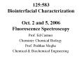 125:583 Biointerfacial Characterization Oct. 2 and 5, 2006 Fluorescence Spectroscopy PowerPoint PPT Presentation