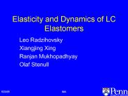 Elasticity and Dynamics of LC Elastomers
