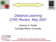 Distance Learning CIRE Review, May 2001